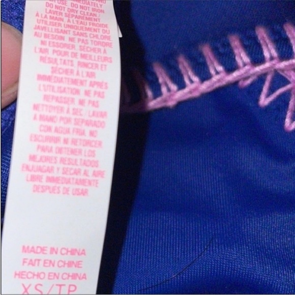 Victoria’s Secret crocheted swim top padded bra Pink & Blue Size XS - Picture 6 of 10